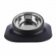 Stainless Steel Pet Bowl with Rubber Base, 15 Degree Tilt Raised Non-Slip Feeder for Small/Medium/Large Dogs, Perfect for Pet Feeding Bowls and Water Bowls