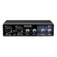 Portable Audio Interface USB Sound Card Mic Preamplifier Computers Recording Tuning Digital Mixing Equipment