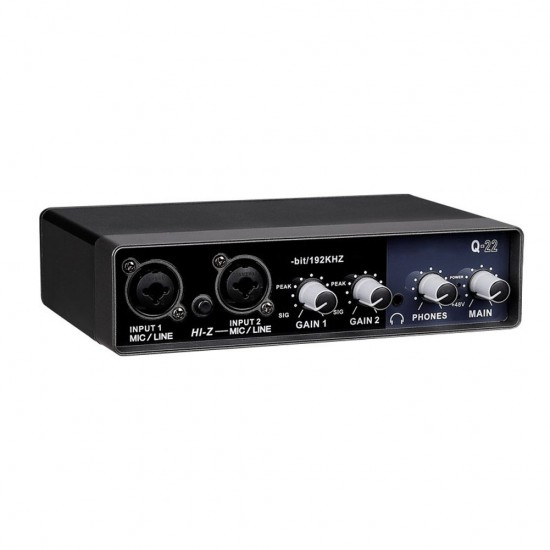 Portable Audio Interface USB Sound Card Mic Preamplifier Computers Recording Tuning Digital Mixing Equipment