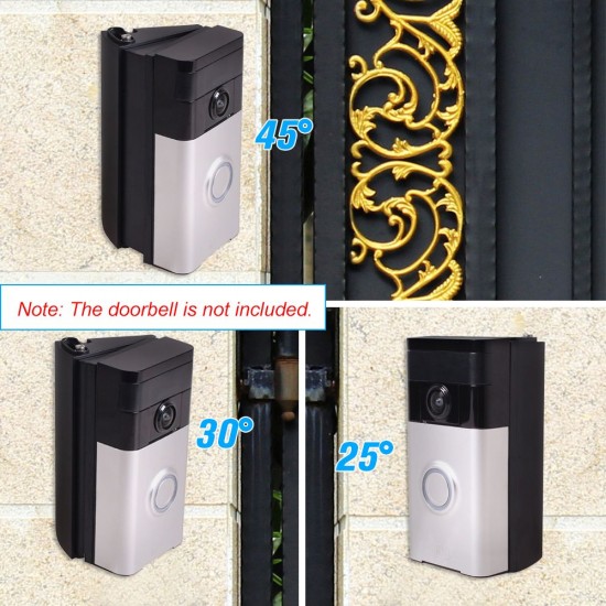 Adjustable Angle (25 to 45 degree freely) Doorbell Mount Bracket for Ring Video Doorbell Angle Adjustment Adapter / Mounting Plate / Bracket / Wedge Kit (Doorbell NOT included)