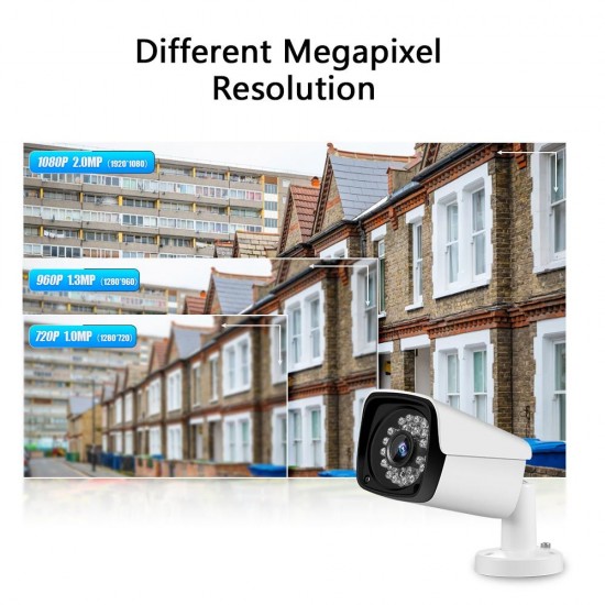 Security Cameras System 4CH 1080P WiFi Surveillance DVR Kit with 4 Weatherproof IP67 2.0MP IP Network Cameras 98ft IR-cut Night Vision P2P Remote Access US Plug