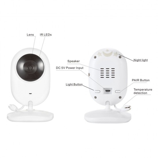 4.3inch Wireless Video Baby Monitor 2 Way Talk Baby Monitor with Camera Support 4 Cameras VOX Mode Temperature Monitoring IR Night Vision Baby Nanny Security Camera