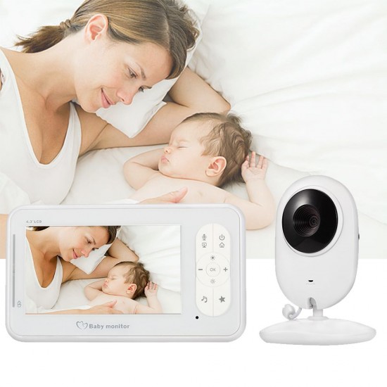 4.3inch Wireless Video Baby Monitor 2 Way Talk Baby Monitor with Camera Support 4 Cameras VOX Mode Temperature Monitoring IR Night Vision Baby Nanny Security Camera