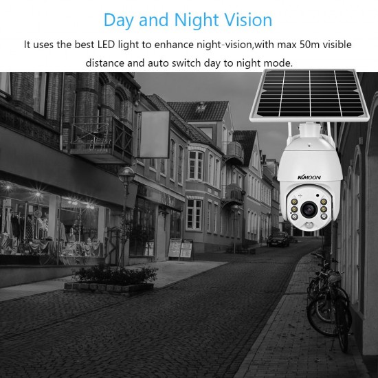 1080P Wireless Solar Panel Security Camera Outdoor Waterproof Surveillance Camera with Full Color Night Vision Support PIR Human Detection,Two Way Audio,Remote Access Battery,Battery Not Include Battery