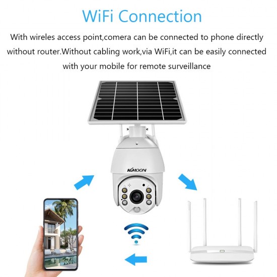 1080P Wireless Solar Panel Security Camera Outdoor Waterproof Surveillance Camera with Full Color Night Vision Support PIR Human Detection,Two Way Audio,Remote Access Battery,Battery Not Include Battery