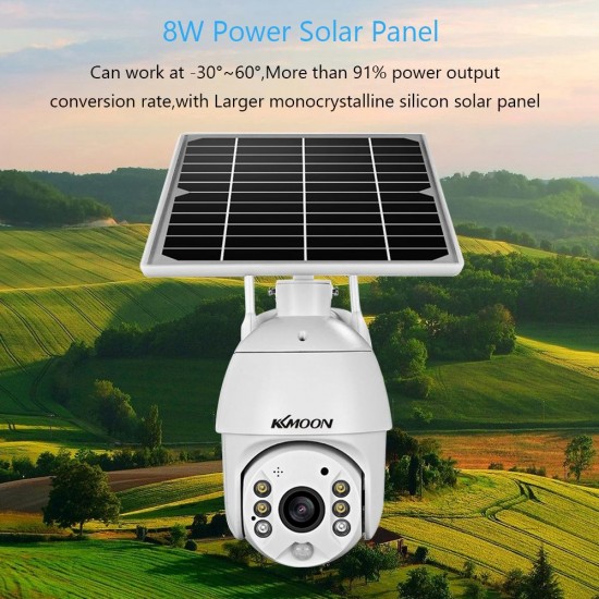 1080P Wireless Solar Panel Security Camera Outdoor Waterproof Surveillance Camera with Full Color Night Vision Support PIR Human Detection,Two Way Audio,Remote Access Battery,Battery Not Include Battery