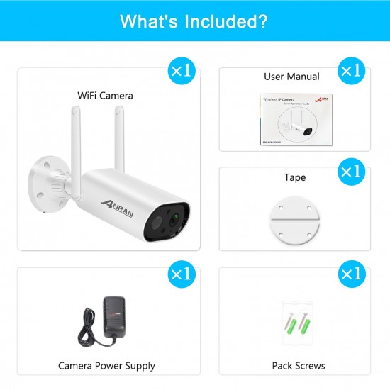 Wireless WiFi Security Camera 5MP Super High Definition Outdoor Waterproof Surveillance Camera with Two-Way Audio,Night Vision,Motion Detection,Email Alert,Remote Access