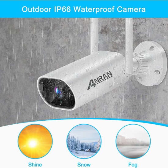 Wireless WiFi Security Camera 5MP Super High Definition Outdoor Waterproof Surveillance Camera with Two-Way Audio,Night Vision,Motion Detection,Email Alert,Remote Access