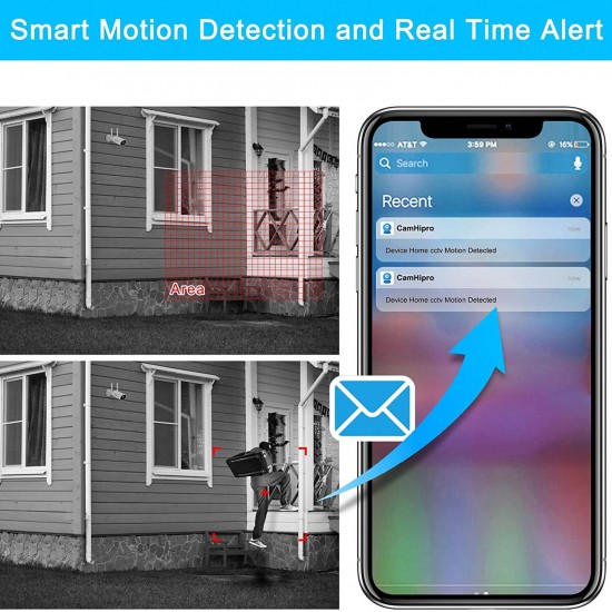 Wireless WiFi Security Camera 5MP Super High Definition Outdoor Waterproof Surveillance Camera with Two-Way Audio,Night Vision,Motion Detection,Email Alert,Remote Access