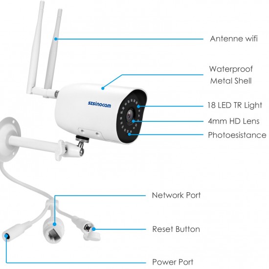 4MP High Definition Wireless Security Camera WiFi Surveillance Camera with IP66 Weatherproof Motion Detection Night Vision Two-Way Audio