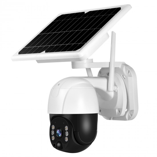 Wireless Solar Panel Security Camera, 3MP Outdoor Surveillance Rechargeable Battery Camera, Night Vision, PIR Motion Detection, IP66 Waterproof,  2-Way Audio