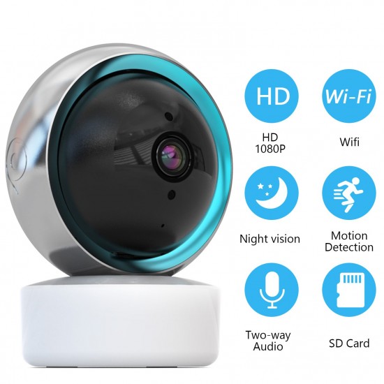 Indoor Home Security Camera 1080P Wireless WiFi Surveillance Camera with Night Vision,Motion Detection,Remote Access,Two-way Audio