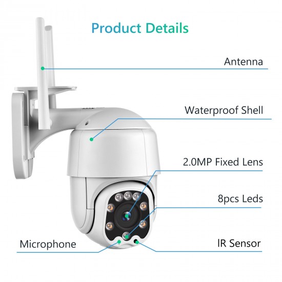 Outdoor Wireless WiFi Security Camera, 1080P Pan Tilt Zoom Surveillance CCTV Weatherproof PTZ Camera with 2-Way Audio, Motion Detection, Night Vision, YI IOT APP Remote Access, IP66 Waterproof