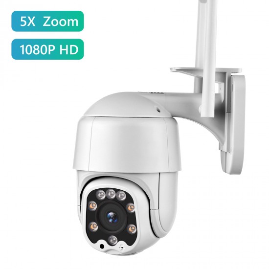 Outdoor Wireless WiFi Security Camera, 1080P Pan Tilt Zoom Surveillance CCTV Weatherproof PTZ Camera with 2-Way Audio, Motion Detection, Night Vision, YI IOT APP Remote Access, IP66 Waterproof