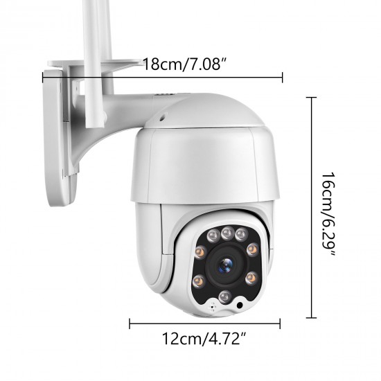 Outdoor Wireless WiFi Security Camera, 1080P Pan Tilt Zoom Surveillance CCTV Weatherproof PTZ Camera with 2-Way Audio, Motion Detection, Night Vision, YI IOT APP Remote Access, IP66 Waterproof