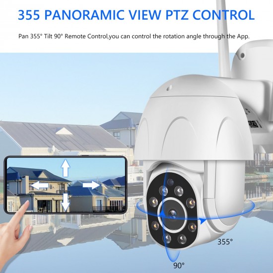 Outdoor Wireless WiFi Security Camera, 1080P Pan Tilt Zoom Surveillance CCTV Weatherproof PTZ Camera with 2-Way Audio, Motion Detection, Night Vision, YI IOT APP Remote Access, IP66 Waterproof