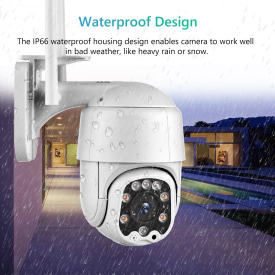 Outdoor Wireless WiFi Security Camera, 1080P Pan Tilt Zoom Surveillance CCTV Weatherproof PTZ Camera with 2-Way Audio, Motion Detection, Night Vision, YI IOT APP Remote Access, IP66 Waterproof