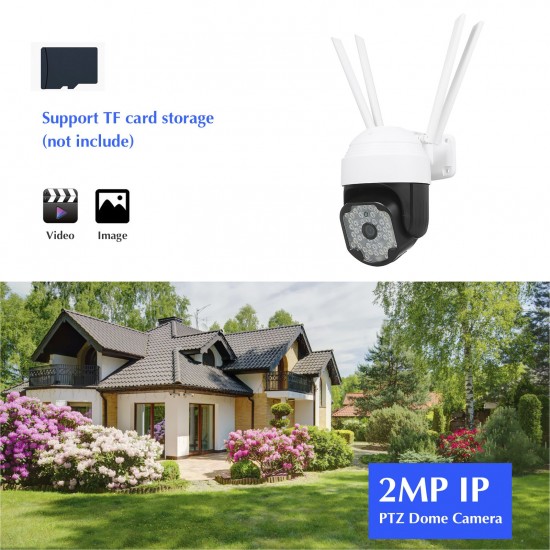 IP Speed 2MP Dome Camera High Definition IR Night Vision Digital Fixed Focus 3.6mm Lens IP66 Protect Rate Indoor Outdoor WIFI Security Cameras Wall / Ceiling Mount