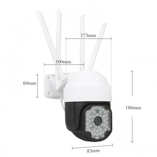 IP Speed 2MP Dome Camera High Definition IR Night Vision Digital Fixed Focus 3.6mm Lens IP66 Protect Rate Indoor Outdoor WIFI Security Cameras Wall / Ceiling Mount