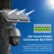 Wireless Solar Panel Security Camera, Wireless Rechargeable Battery Camera 3MP WiFi Home Security Camera with Full Color Night Vision, PIR Human Detection, Two Way Audio, Remote Access, Built-in 6pcs Battery, Silver