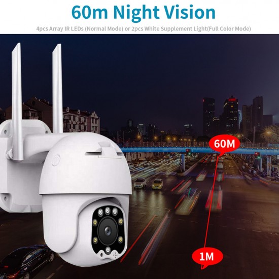 Outdoor Security Camera 3MP PTZ Camera, WiFi Surveillance Cameras for Home Security Camera Support 360° View, Full Color Night Vision, 2-Way Audio, Motion Detection, IP66 Waterproof, Include 32G TF Card