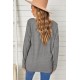 Gray Round Neck Loose Long Sleeve Top