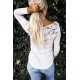 Lace Splicing Hollow Out Blouse