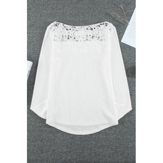 Lace Splicing Hollow Out Blouse