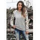 Gray Round Neck Leopard Long Sleeve Top