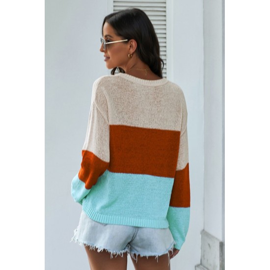 Apricot Colorblock Knit Top