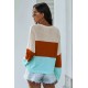 Apricot Colorblock Knit Top