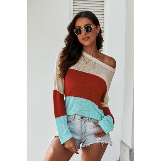 Apricot Colorblock Knit Top