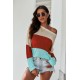 Apricot Colorblock Knit Top