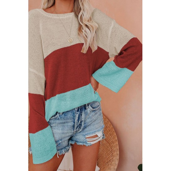 Apricot Colorblock Knit Top