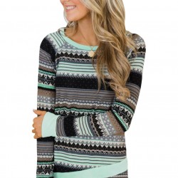 Mint Multi Striped Long Sleeve Top