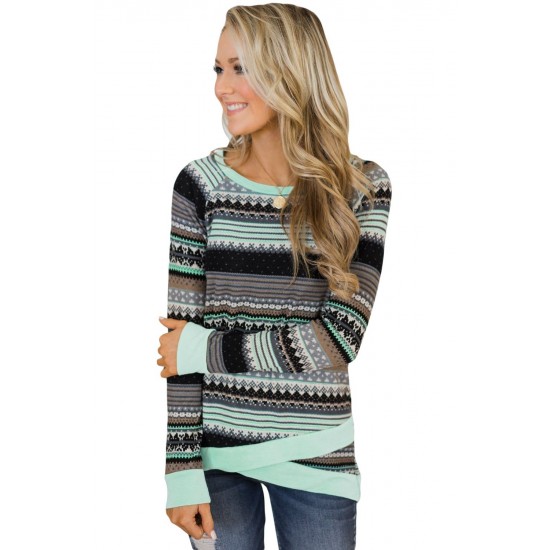 Mint Multi Striped Long Sleeve Top