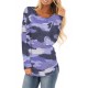 Blue Stand For Something Camo Knit Top