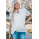 White Swiss Dot Short Sleeve Flowy Top