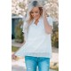 White Swiss Dot Short Sleeve Flowy Top