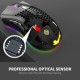 2.4G Wireless Gaming Mouse Rechargeable Mouse with RGB Light Effect 3 Adjustable DPI Hollowed-out Honeycomb Design Black