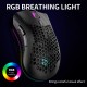 2.4G Wireless Gaming Mouse Rechargeable Mouse with RGB Light Effect 3 Adjustable DPI Hollowed-out Honeycomb Design Black