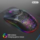 T66 RGB 2.4G Wireless Gaming Mouse RGB Lighting Charging Mouse with Adjustable DPI Ergonomic Design for Desktop Laptop Black