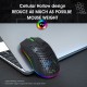 T66 RGB 2.4G Wireless Gaming Mouse RGB Lighting Charging Mouse with Adjustable DPI Ergonomic Design for Desktop Laptop Black