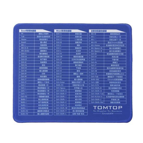 Office Mouse Pad Keyboard Shortcuts Mouse Pad Computer Office Waterproof Non-slip Desk Pad