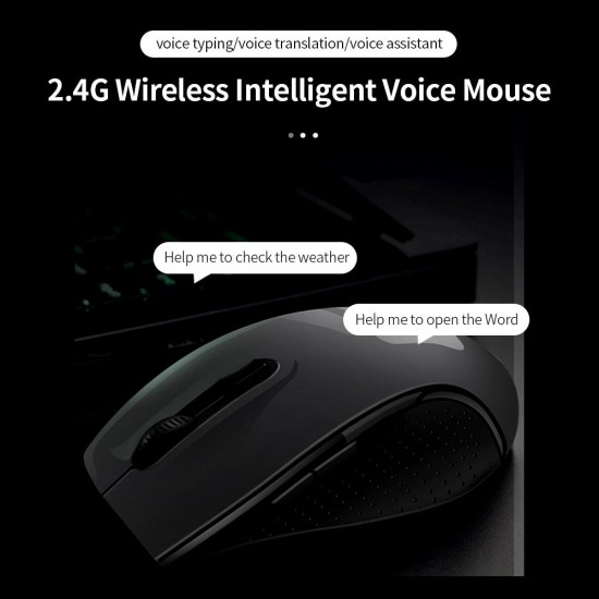 X5 AI Intelligent Voice Mouse 2.4G Wireless Silent Office Mouse 1200DPI Voice Typing/Translation Mouse for Win7/8/10/XP/Mac Black&Grey