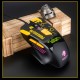 Wired Gaming Mouse Ergonomic Mouse 8 Programmable Buttons 800/1200/1600/2400/3600/4800DPI  6-color Breathing Light, Yellow