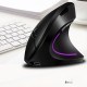 2.4G Wireless Vertical Mouse Rechargeable Upright Ergonomic Mouse 3 Adjustable DPI Levels RGB Flowing Light Plug N Play, Black