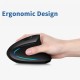 2.4G Wireless Vertical Mouse Rechargeable Upright Ergonomic Mouse 3 Adjustable DPI Levels RGB Flowing Light Plug N Play, Black