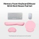 Ergonomic Memory Foam Keyboard Wrist Rest Mouse Wrist Rest Mouse Pad Set with Lycra Fabric Anti-slip Rubber Base Black