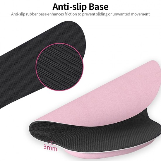 Ergonomic Memory Foam Keyboard Wrist Rest Mouse Wrist Rest Mouse Pad Set with Lycra Fabric Anti-slip Rubber Base Black